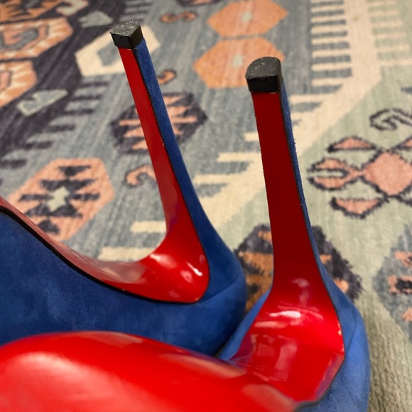 💎 EUC! Christian Louboutin Highness 160 Veau Velours Blue - Picture 8 of 9